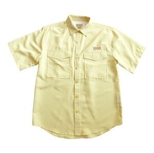 Realtree Pale Yellow‎ Short Sleeve Fishing Guide Shirt Medium